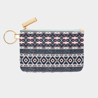 Madeline Love Gray, Multi Boho Aztec Patterned ID Wallet Detachable Lanyard - Bags & Wallets