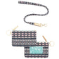 Madeline Love Gray, Multi Boho Aztec Patterned ID Wallet Detachable Lanyard - Bags & Wallets - desc