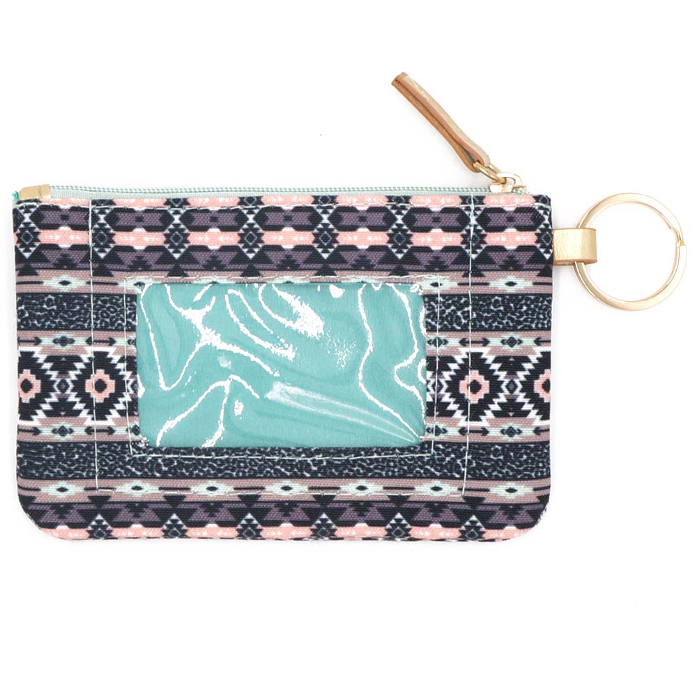 Madeline Love Gray, Multi Boho Aztec Patterned ID Wallet Detachable Lanyard - Bags & Wallets - extra