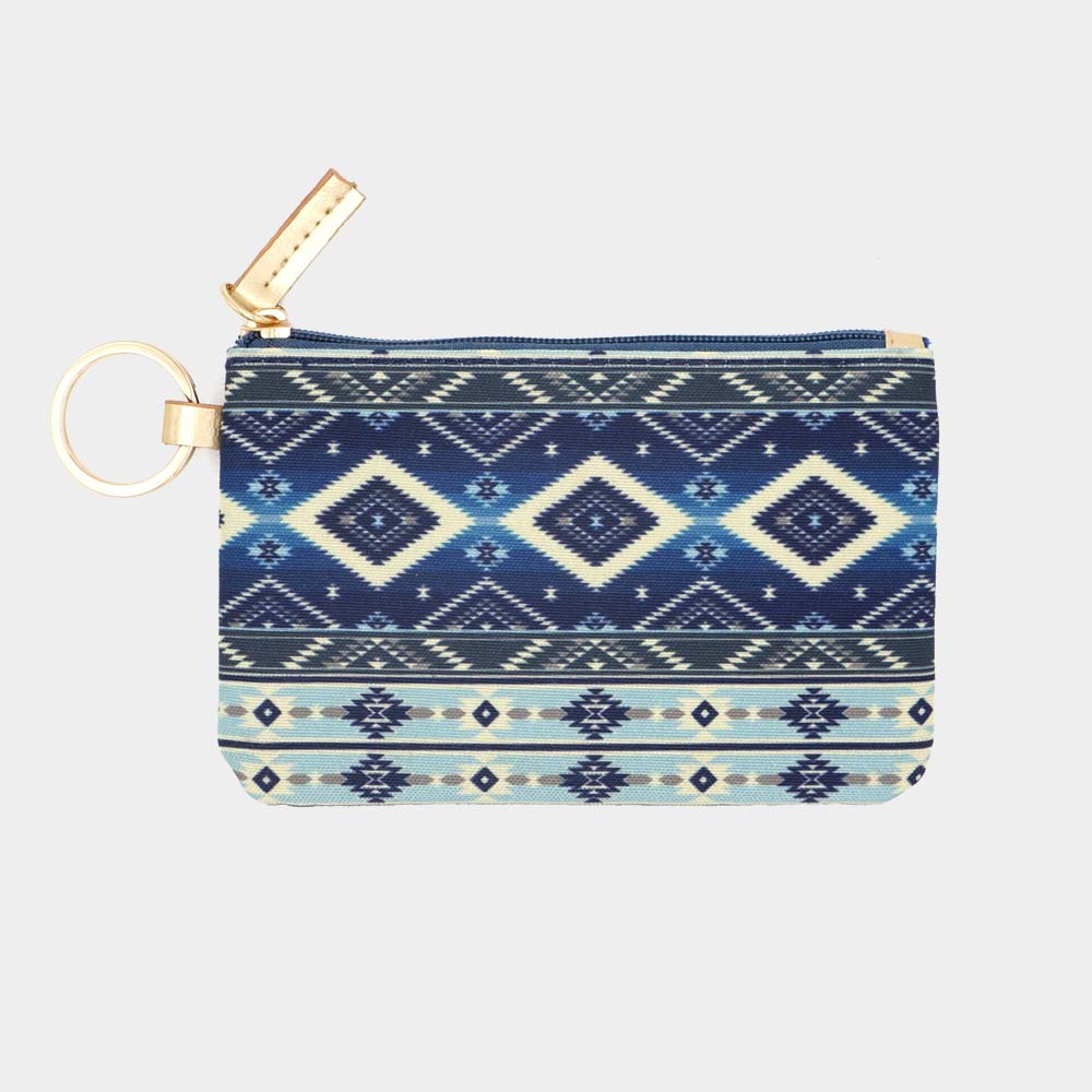 Madeline Love Navy Boho Aztec Patterned ID Wallet Detachable Lanyard - Bags & Wallets