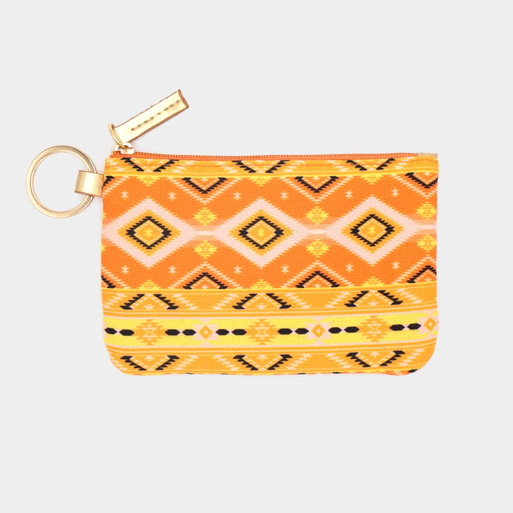 Madeline Love Yellow Boho Aztec Patterned ID Wallet Detachable Lanyard - Bags & Wallets