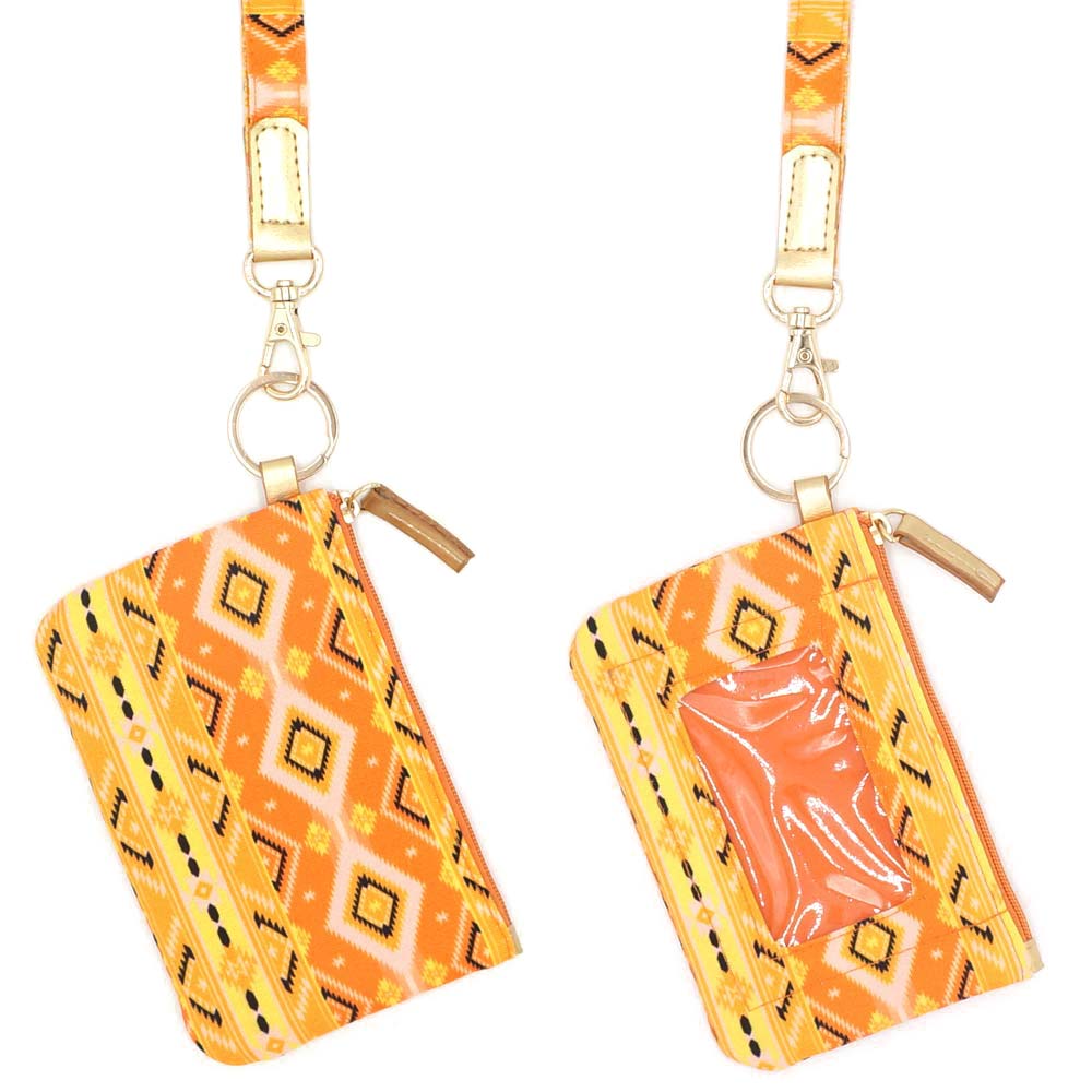 Madeline Love Yellow Boho Aztec Patterned ID Wallet Detachable Lanyard - Bags & Wallets - extra