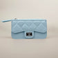 Madeline Love Blue Quilted Faux leather Compact Card Holder Keychain Wallet - Bags & Wallets