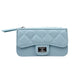 Madeline Love Blue Quilted Faux leather Compact Card Holder Keychain Wallet - Bags & Wallets - desc