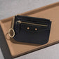 Madeline Love Black Compact Slim Faux Leather Zip Card Holder Wallet with Key Ring - Bags & Wallets