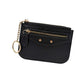 Madeline Love Black Compact Slim Faux Leather Zip Card Holder Wallet with Key Ring - Bags & Wallets - desc
