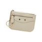 Madeline Love Ivory Compact Slim Faux Leather Zip Card Holder Wallet with Key Ring - Bags & Wallets - desc