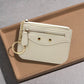 Madeline Love Ivory Compact Slim Faux Leather Zip Card Holder Wallet with Key Ring - Bags & Wallets