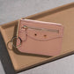 Madeline Love Pink Compact Slim Faux Leather Zip Card Holder Wallet with Key Ring - Bags & Wallets