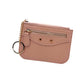 Madeline Love Pink Compact Slim Faux Leather Zip Card Holder Wallet with Key Ring - Bags & Wallets - desc