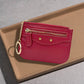 Madeline Love Red Compact Slim Faux Leather Zip Card Holder Wallet with Key Ring - Bags & Wallets