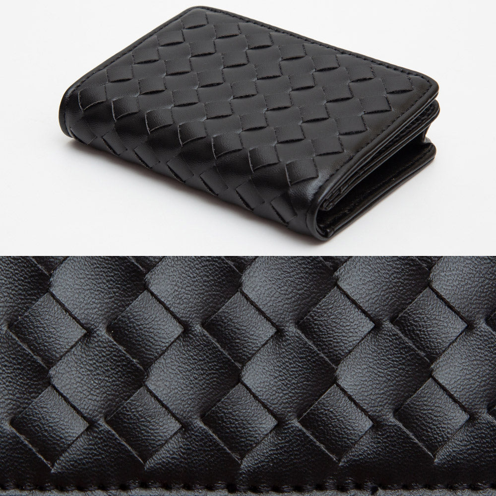 Madeline Love Green, Lime Faux Leather Basket Weave Fold Card Holder Wallet - Bags & Wallets - desc