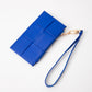 Madeline Love Royal Blue Faux Leather Weave Flat Wristlet Card / Coin Wallet - Bags & Wallets