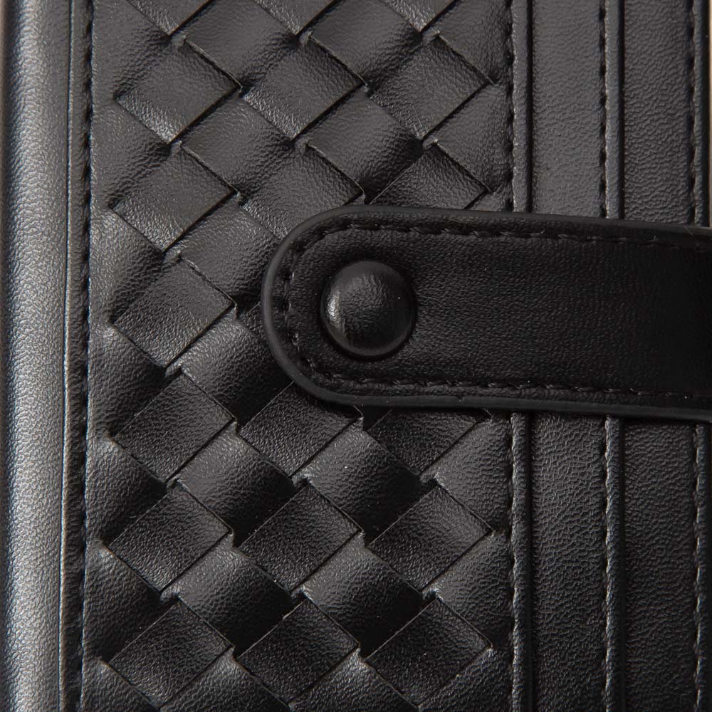 Madeline Love Taupe Faux Leather Classic Woven Card Holder Wallet - Bags & Wallets - extra