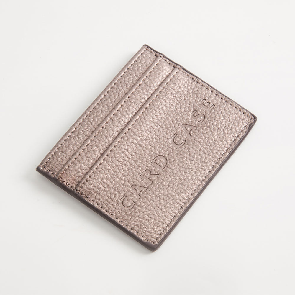 Madeline Love Bronze Textured Faux Leather Card Case Wallet - Bags & Wallets