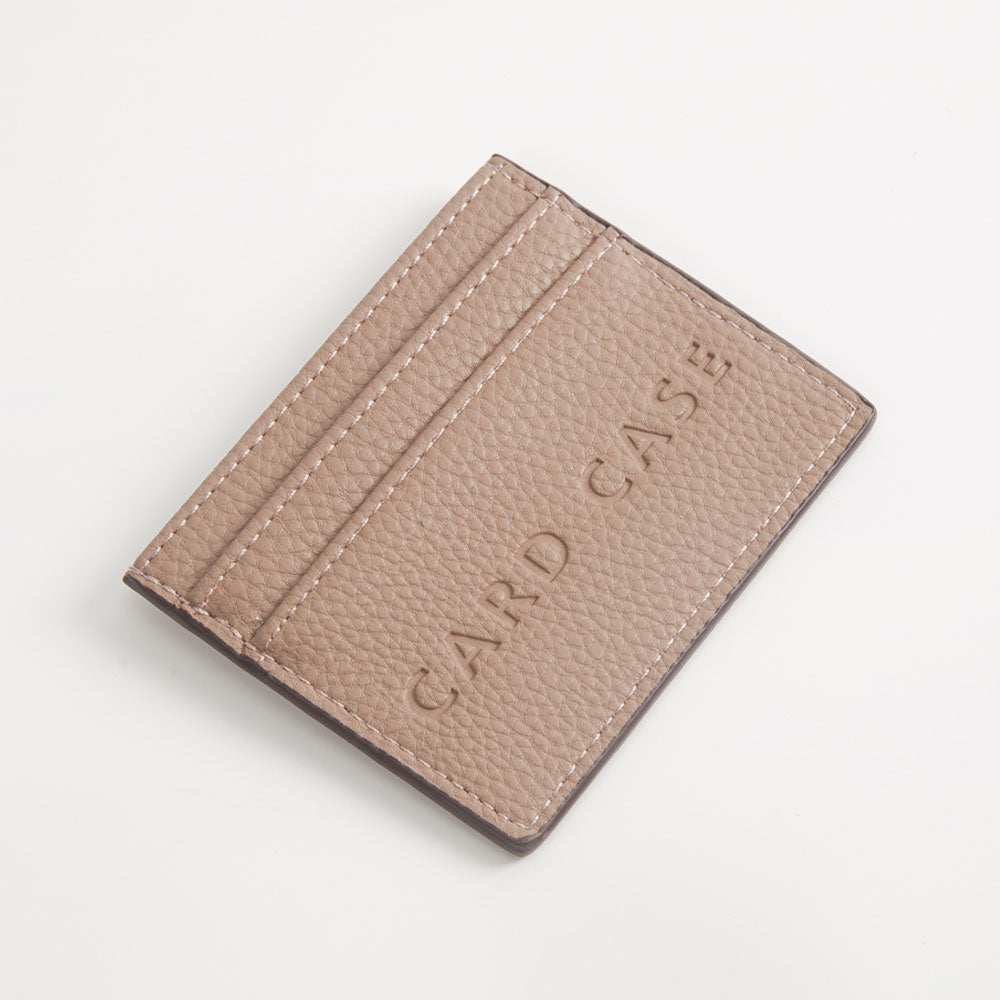 Madeline Love Taupe Textured Faux Leather Card Case Wallet - Bags & Wallets