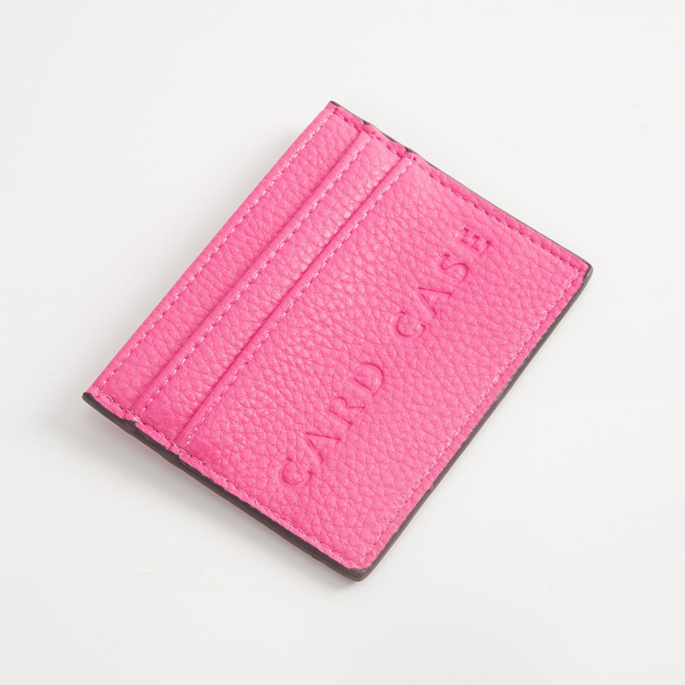Madeline Love Fuchsia Textured Faux Leather Card Case Wallet - Bags & Wallets