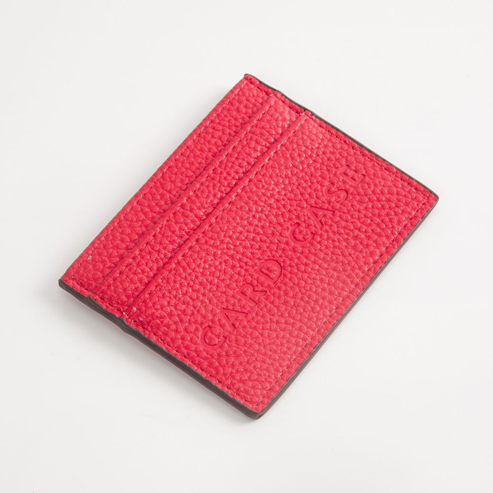 Madeline Love Red Textured Faux Leather Card Case Wallet - Bags & Wallets