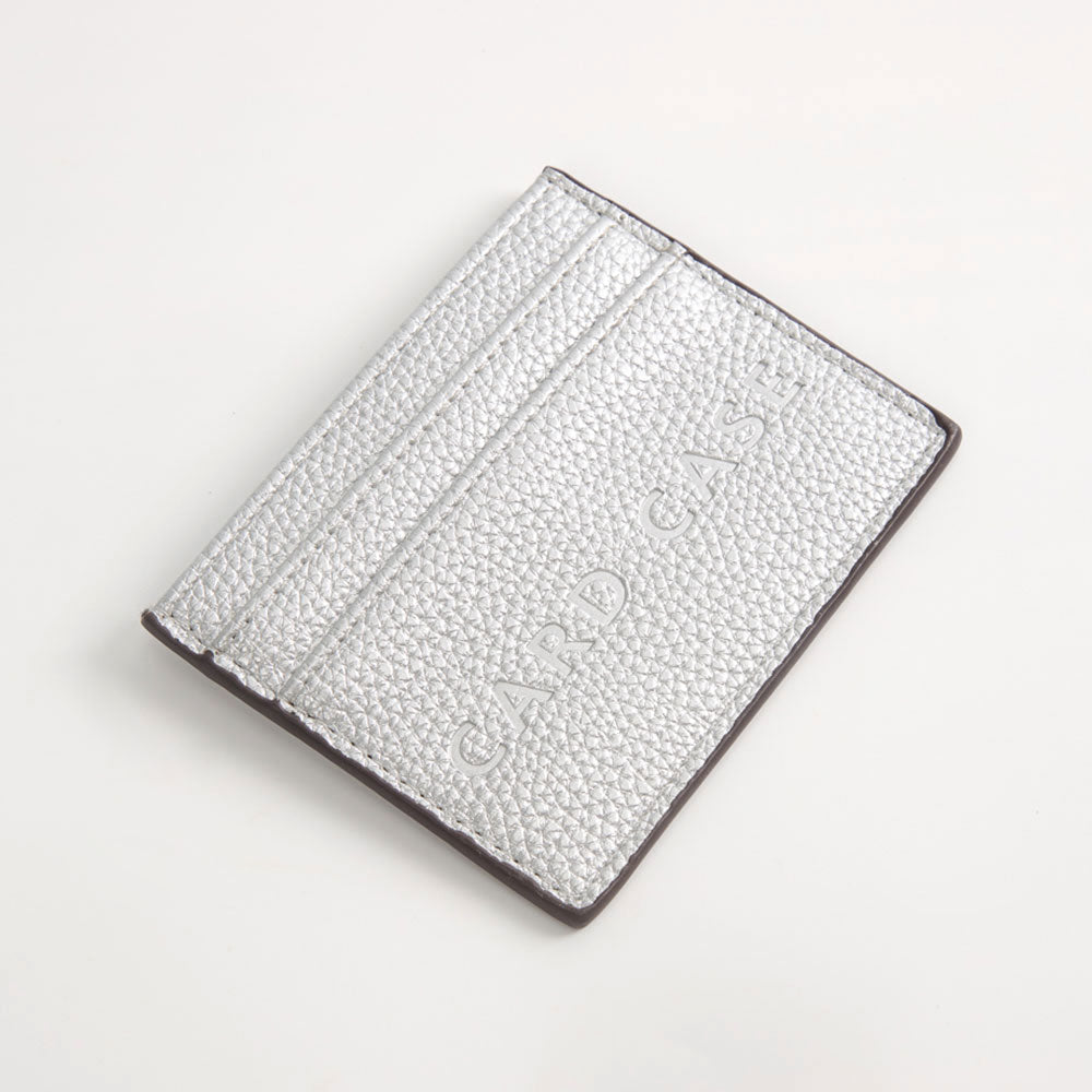 Madeline Love Silver Textured Faux Leather Card Case Wallet - Bags & Wallets