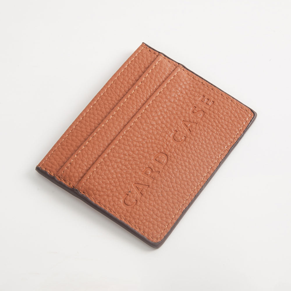 Madeline Love Tan Textured Faux Leather Card Case Wallet - Bags & Wallets