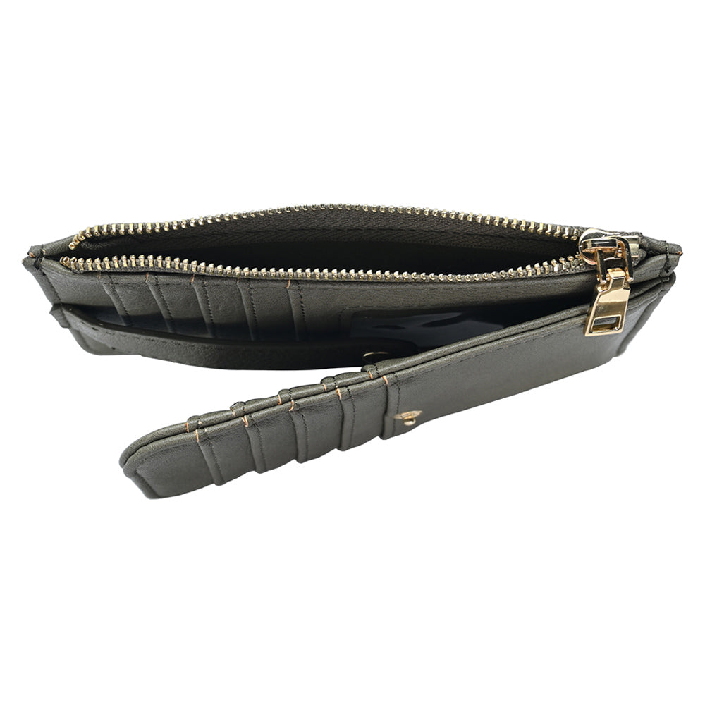 Madeline Love Olive Green Faux Leather Wallet - Bags & Wallets - desc