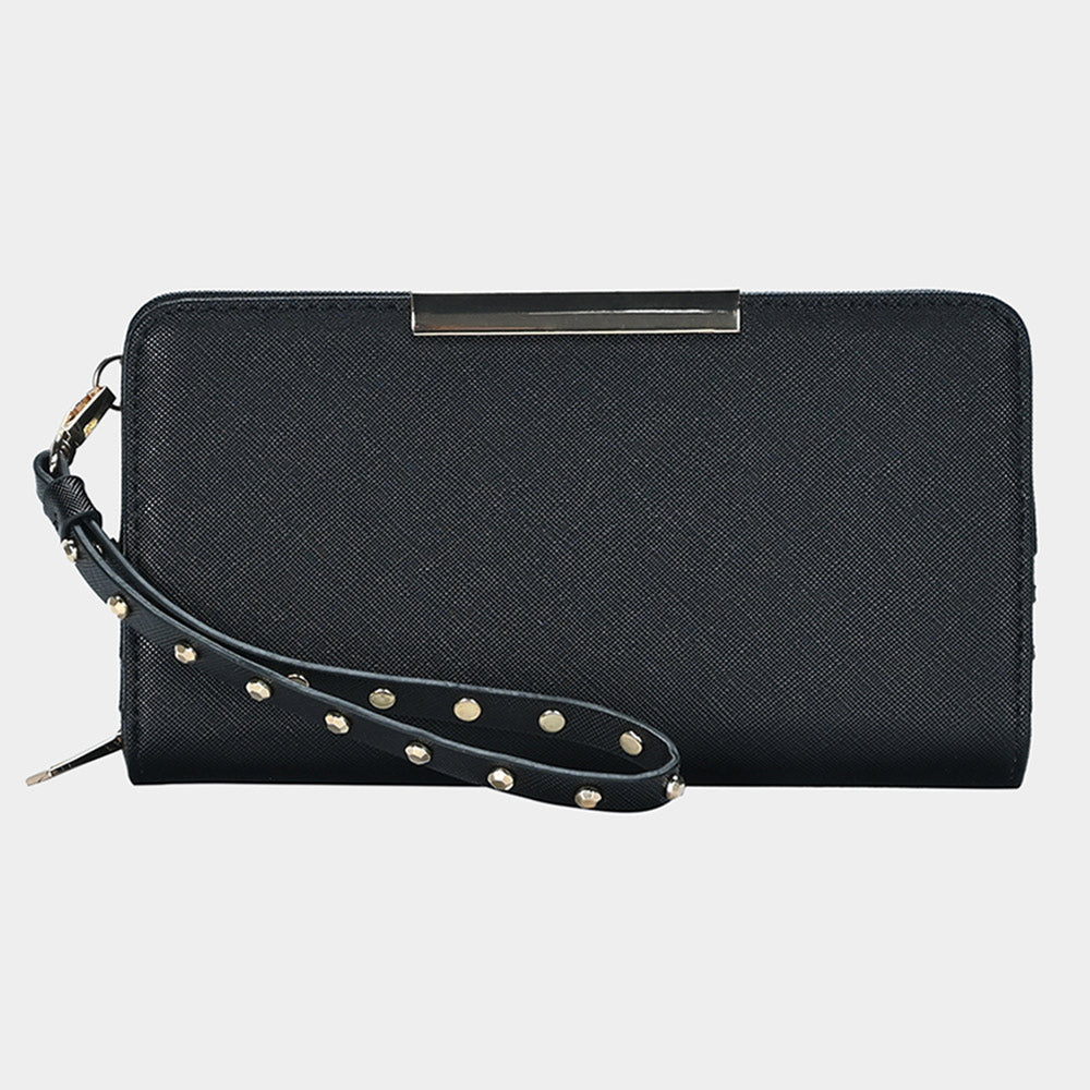 Madeline Love Black Faux Leather Zipper Wallet - Bags & Wallets