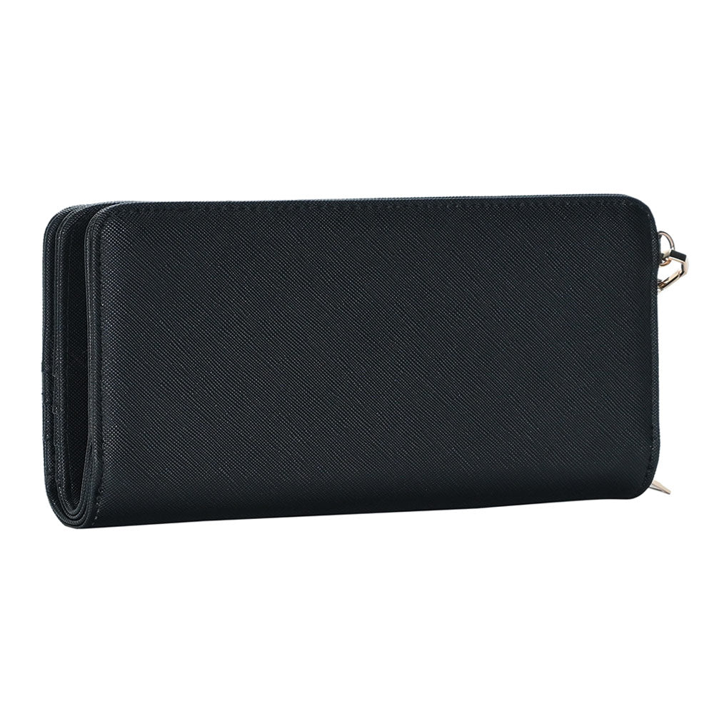 Madeline Love Black Faux Leather Zipper Wallet - Bags & Wallets - extra