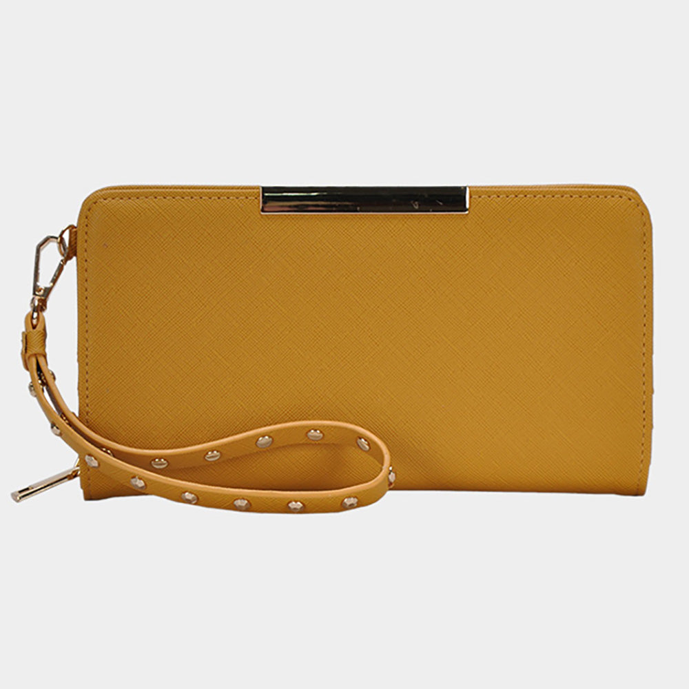 Madeline Love Mustard Faux Leather Zipper Wallet - Bags & Wallets