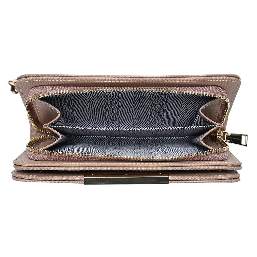 Madeline Love Neutral Faux Leather Zipper Wallet - Bags & Wallets - desc