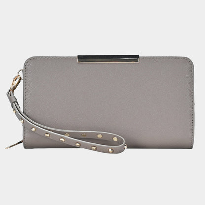 Madeline Love Taupe Faux Leather Zipper Wallet - Bags & Wallets