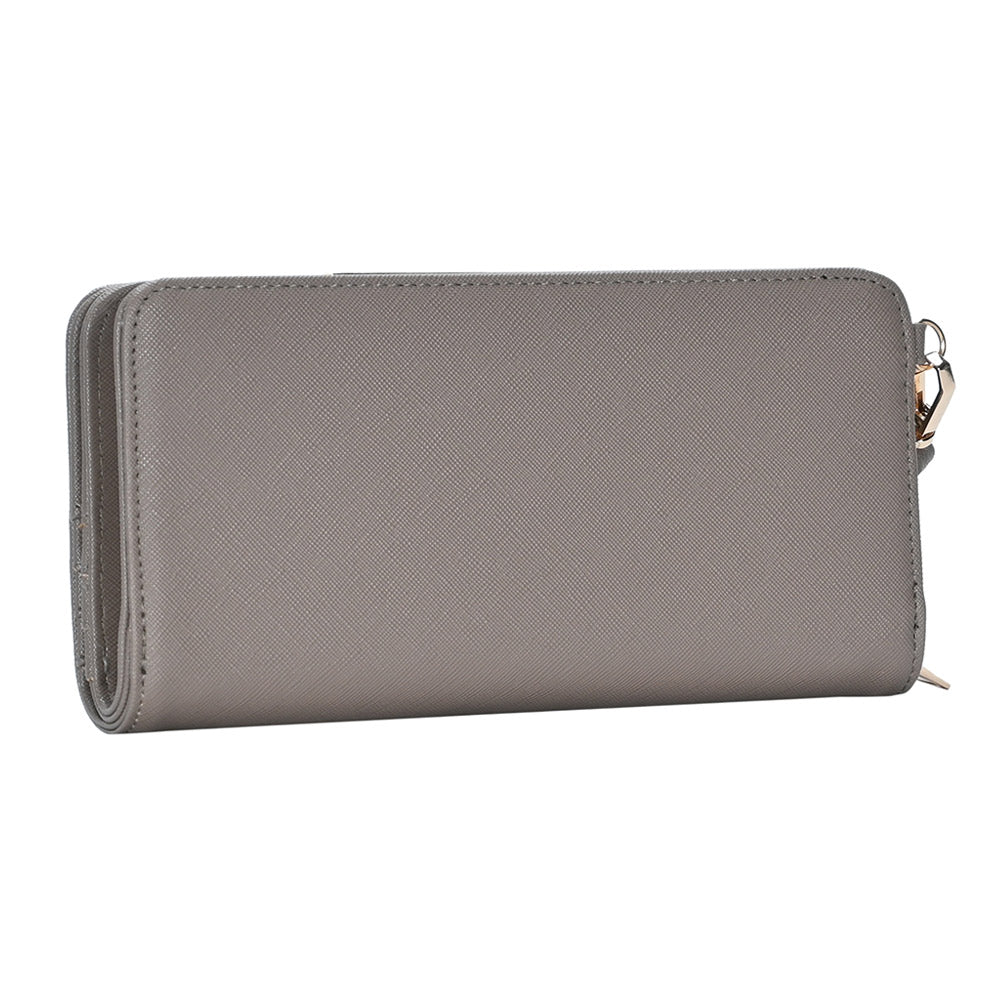 Madeline Love Taupe Faux Leather Zipper Wallet - Bags & Wallets - extra