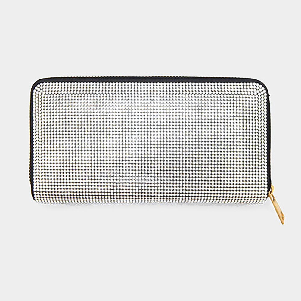 Madeline Love Black, Clear Bling Solid Zipper Wallet - Bags & Wallets