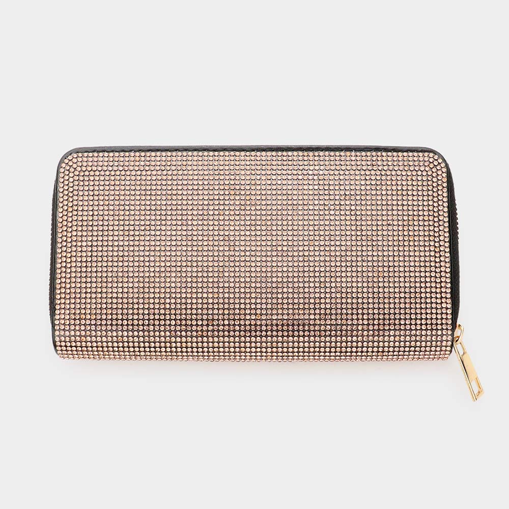 Madeline Love Peach Bling Solid Zipper Wallet - Bags & Wallets