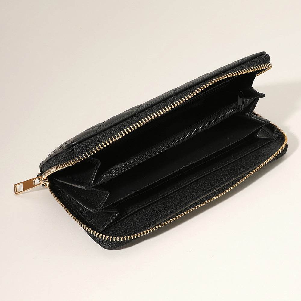 Madeline Love Silver Quilted Faux Leather Long Wallet - Bags & Wallets - extra