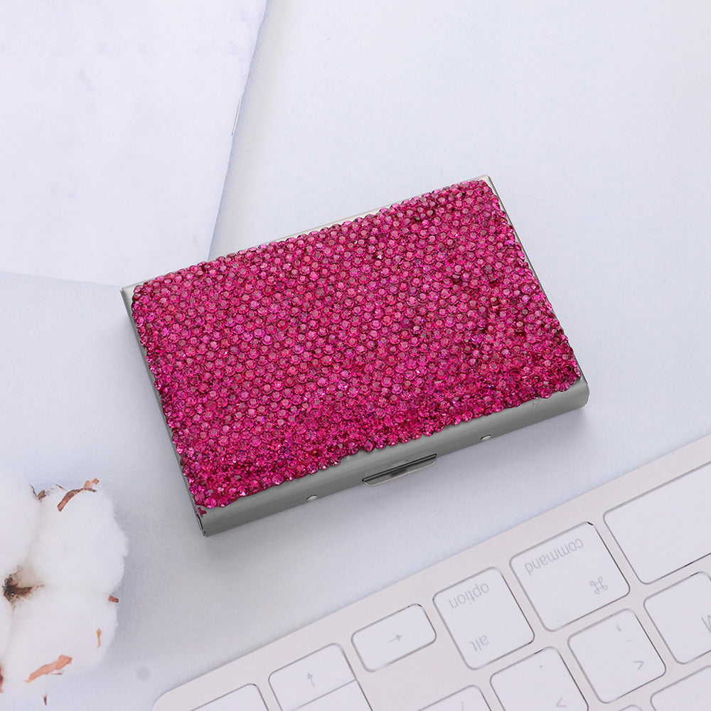 Madeline Love Fuchsia Bling Studded Card Case - Bags & Wallets