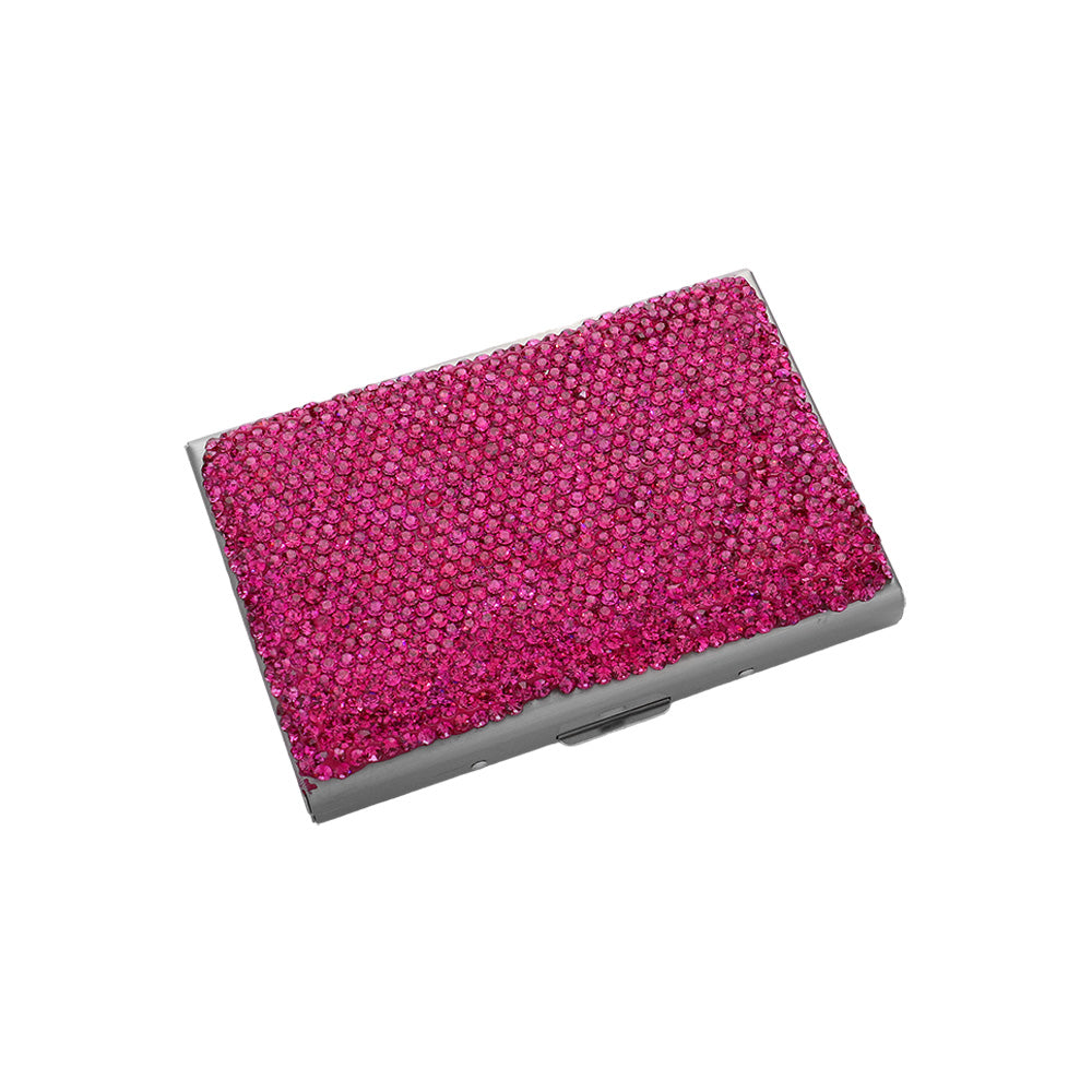 Madeline Love Fuchsia Bling Studded Card Case - Bags & Wallets - desc