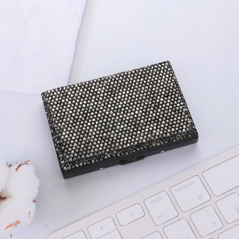 Madeline Love Hematite Bling Studded Card Case - Bags & Wallets