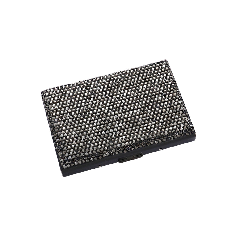 Madeline Love Hematite Bling Studded Card Case - Bags & Wallets - desc