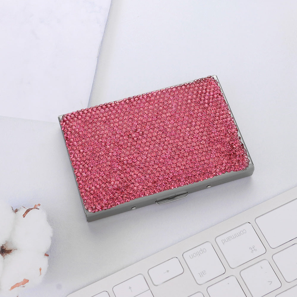 Madeline Love Pink Bling Studded Card Case - Bags & Wallets