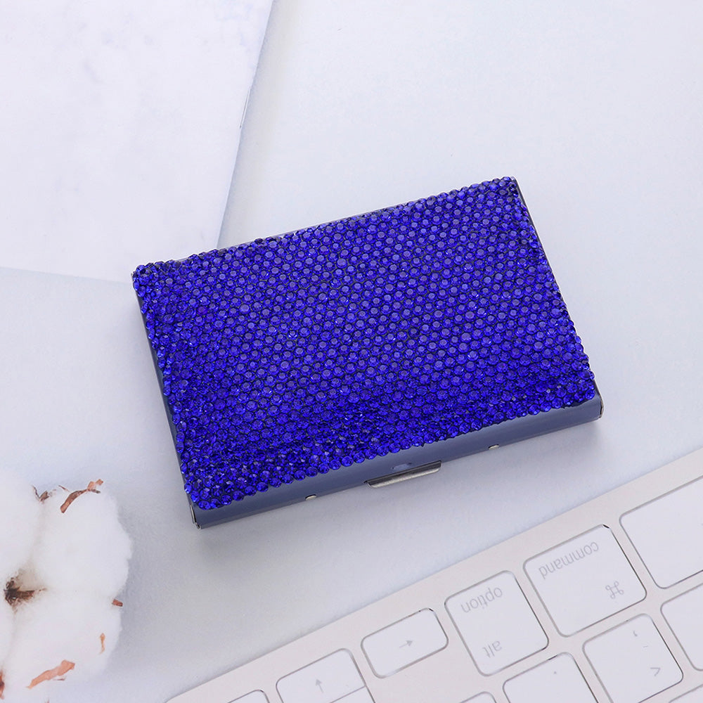 Madeline Love Royal Blue Bling Studded Card Case - Bags & Wallets