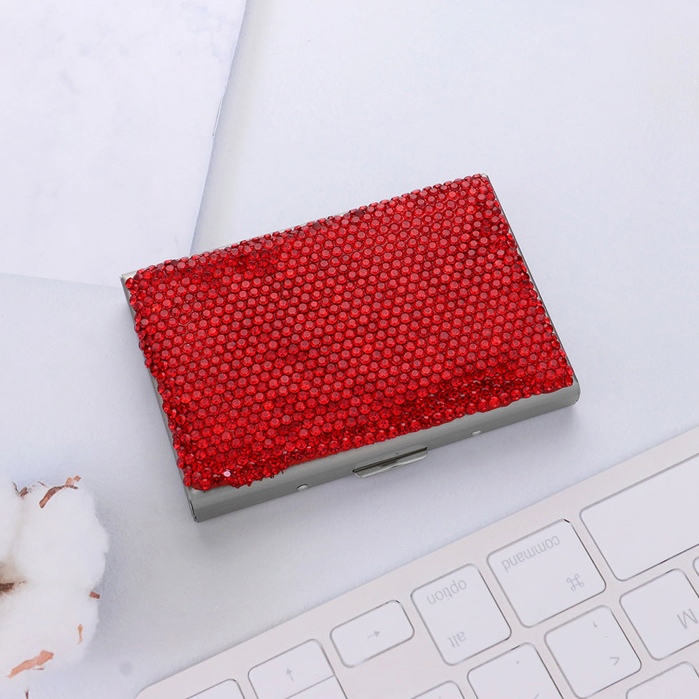 Madeline Love Red Bling Studded Card Case - Bags & Wallets