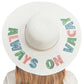 Always On Vacay Sequin Message Straw Panama Sun Hat