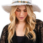 White Braided Starfish Band Frayed Straw Summer Sun Hat features a distinctive braided starfish band and stylish frayed edges. The wide brim provides optimal UV protection while maintaining breathability, making it an essential accessory for beach outings, resort wear, or any outdoor summer activity. Lightweight construction ensures all-day comfort.