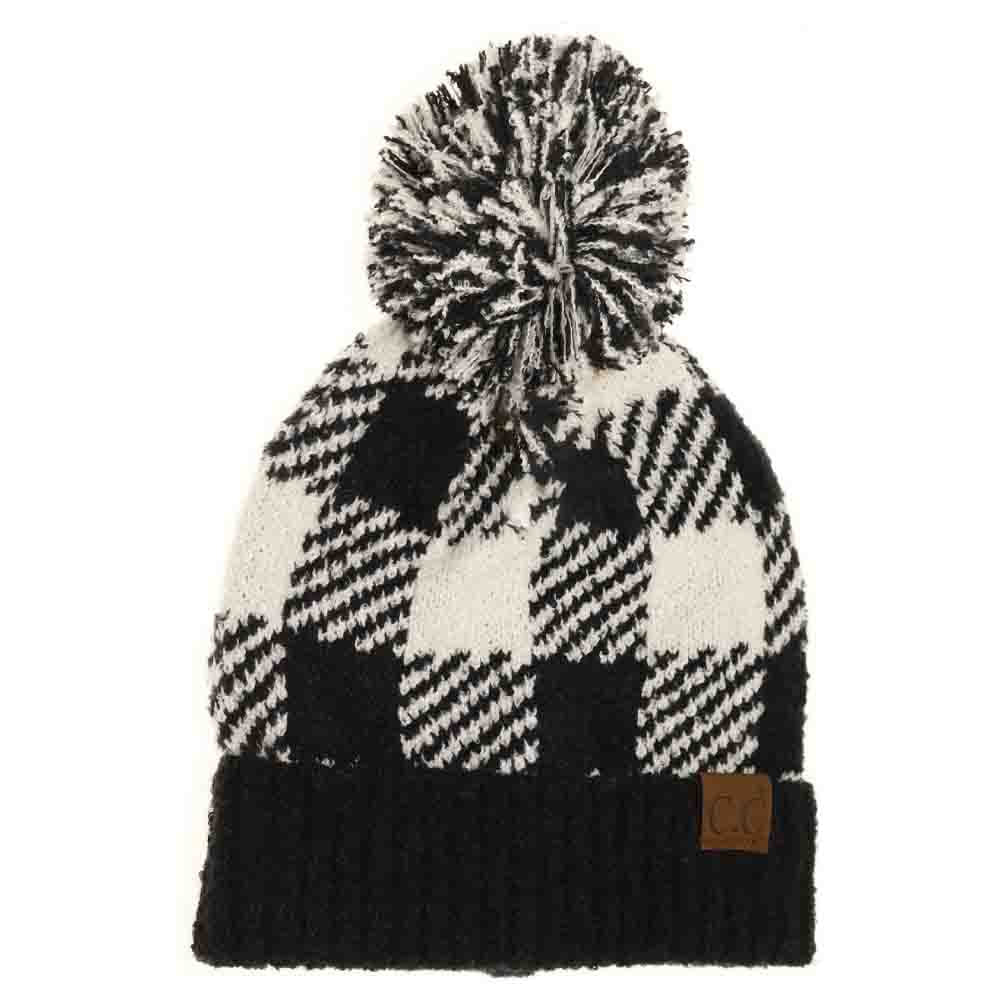 White Buffalo Print Jacquard Knit Pom Beanie offers expert-level quality with its meticulously woven jacquard design, showcasing a classic buffalo print pattern. Made from durable knit fabric, this beanie provides reliable warmth and retains its shape even after repeated use. The attached pom adds a refined touch, making it a sophisticated accessory perfect for cold weather while elevating your overall style with a timeless, textured look.
