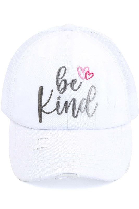 White C.C BE KIND PATCH VINTAGE PONY CAP is a must-have for any fashion-forward individual. Made with quality materials, this cap features a "BE KIND" patch that adds a touch of positivity to your outfit. With its vintage design, it's sure to make a statement while spreading a powerful message. Show your kindness and style with this cap.