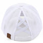 White C.C BE YOURSELF PATCH CRISS CROSS PONY CAP is both stylish and practical. With a unique criss-cross design and a "Be Yourself" patch, this cap is perfect for any fashion-forward individual. The pony cap style also allows for comfortable and convenient wear. Express yourself with this versatile and trendy accessory.