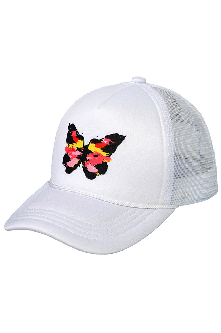C.C Hand Painted Abstract Butterfly Trucker Cap