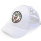 White C.C RUNS ON COFFEE PATCH CRISS CROSS PONY CAP combines fashion with function, featuring a unique criss-cross design and a playful "Runs on Coffee" patch. Made with high-quality materials, this cap is perfect for those who want to show off their love for coffee while staying stylish and comfortable.