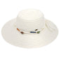 C.C Wide Brim Stone Trim Band Sun Hat