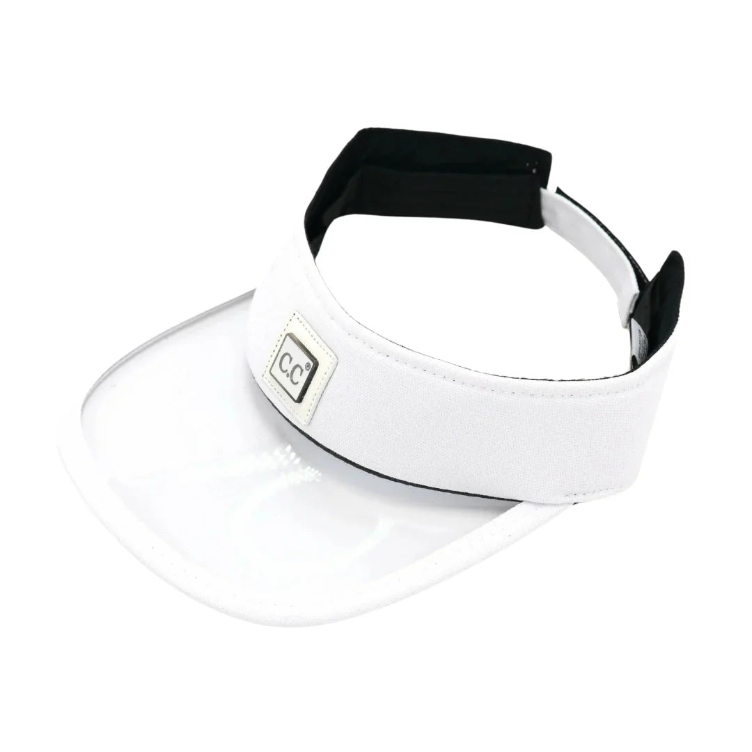 White-Canvas CC Visor with PVC Brim combines durable canvas fabric with a sturdy PVC brim for enhanced sun protection and long-lasting wear. Its lightweight design ensures comfort during extended use, while the PVC brim maintains shape and provides reliable shade. Ideal for outdoor activities, this visor offers both functionality and a sleek, professional appearance. 